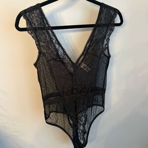 Victoria’s Secret Black Lace Teddy Bodysuit